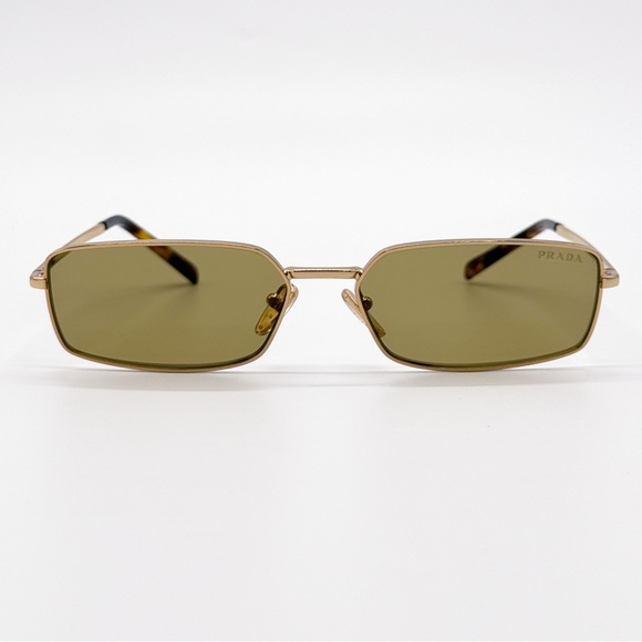 NEW PRADA SPR A60 5AK70G GOLD GREEN PRA60S 5AK70G SQUARE WOMEN PRADA SUNGLASSES